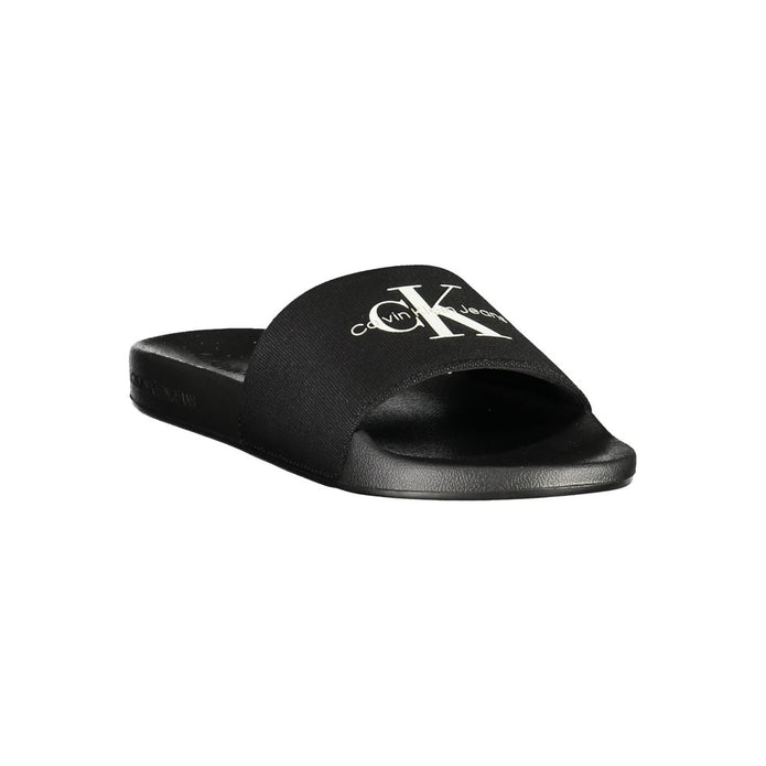 Black Polyester Men Sandal