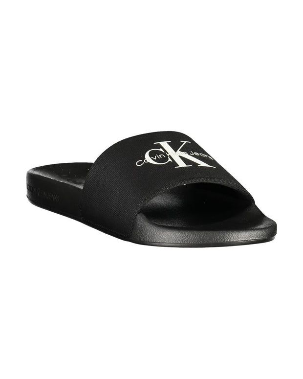 Black Polyester Men Sandal
