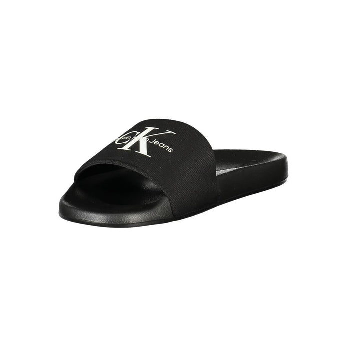 Black Polyester Men Sandal