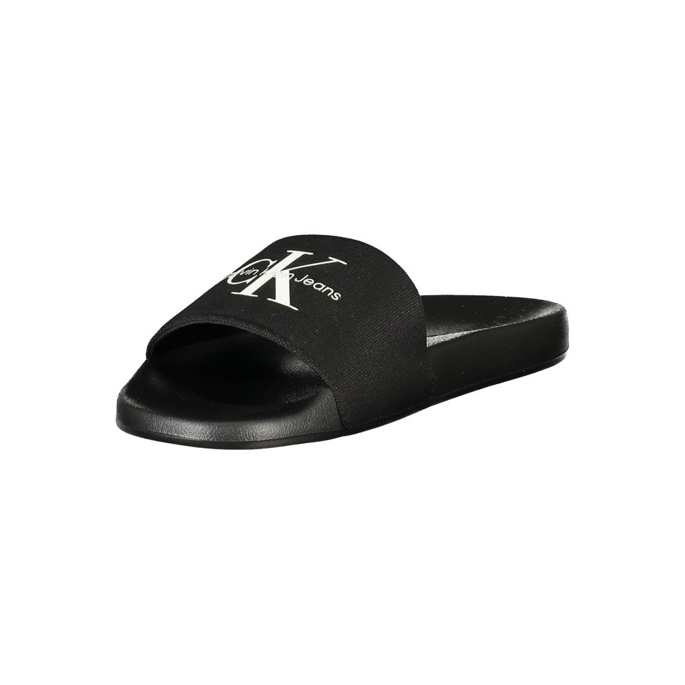 Black Polyester Men Sandal