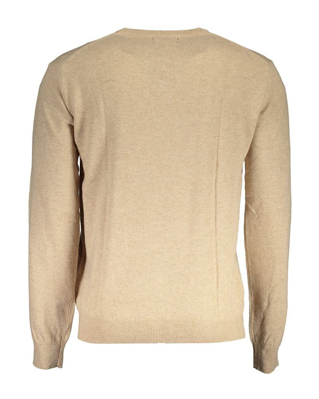 Beige Wool Men Sweater