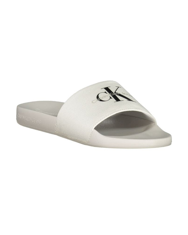 White Polyester Men Sandal