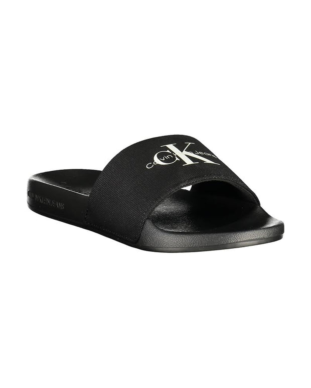 Black Polyester Women Sandal