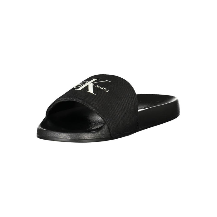 Black Polyester Women Sandal