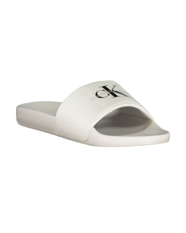 White Polyester Women Sandal