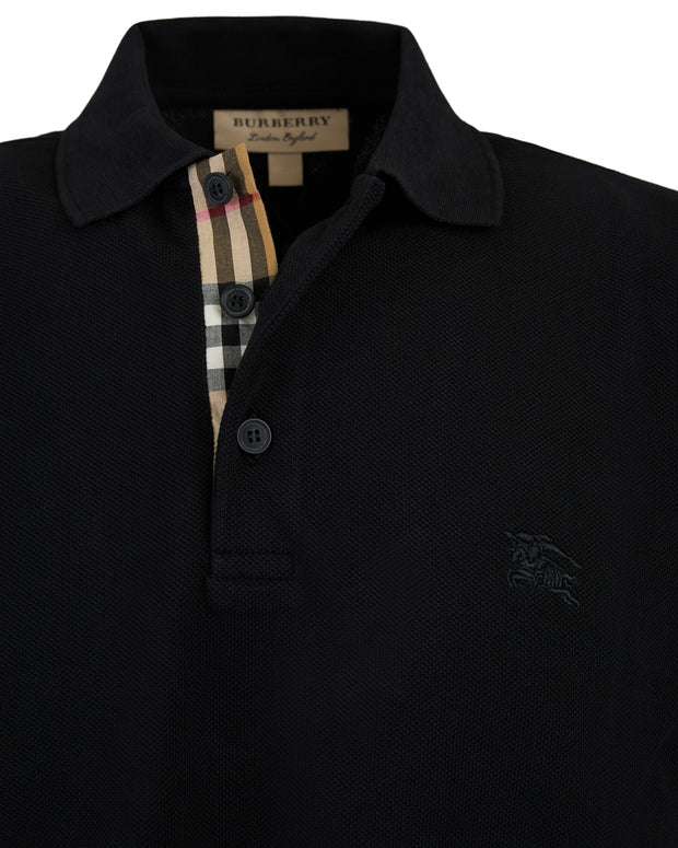 Black Cotton Collared Polo Shirt