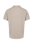 Pale Stone Cotton Collared Polo Shirt