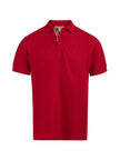 Red Cotton Collared Polo Shirt