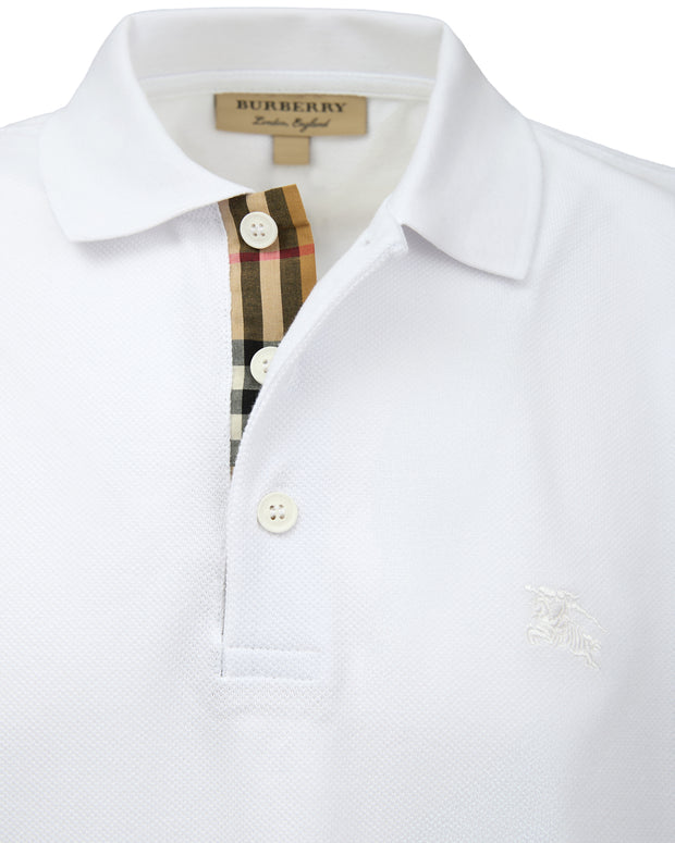 White Cotton Collared Polo Shirt