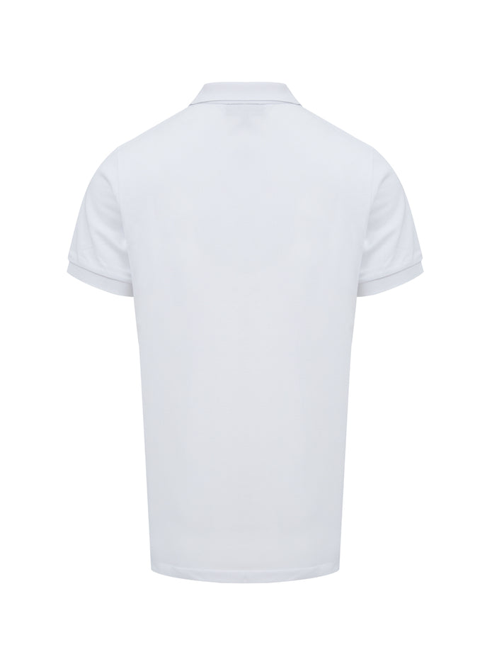 White Cotton Collared Polo Shirt