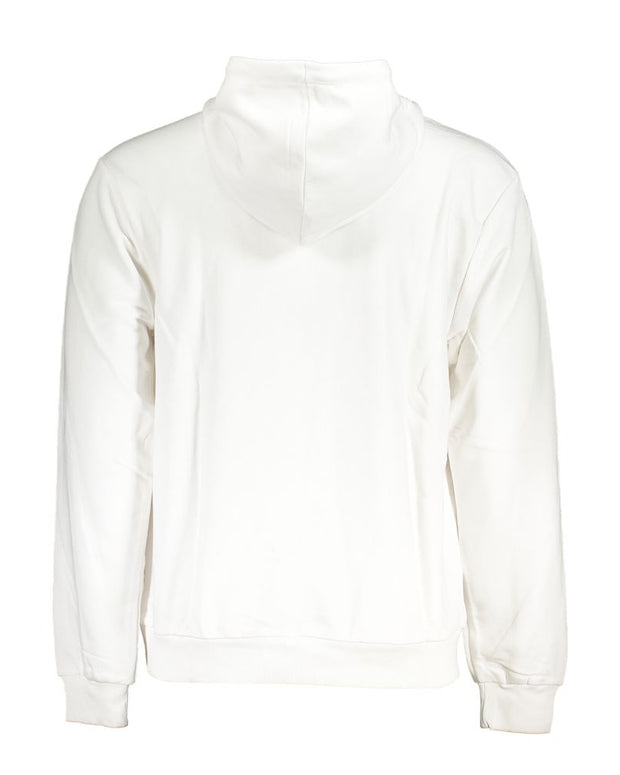Chic White Cotton Blend Hooded Sweater