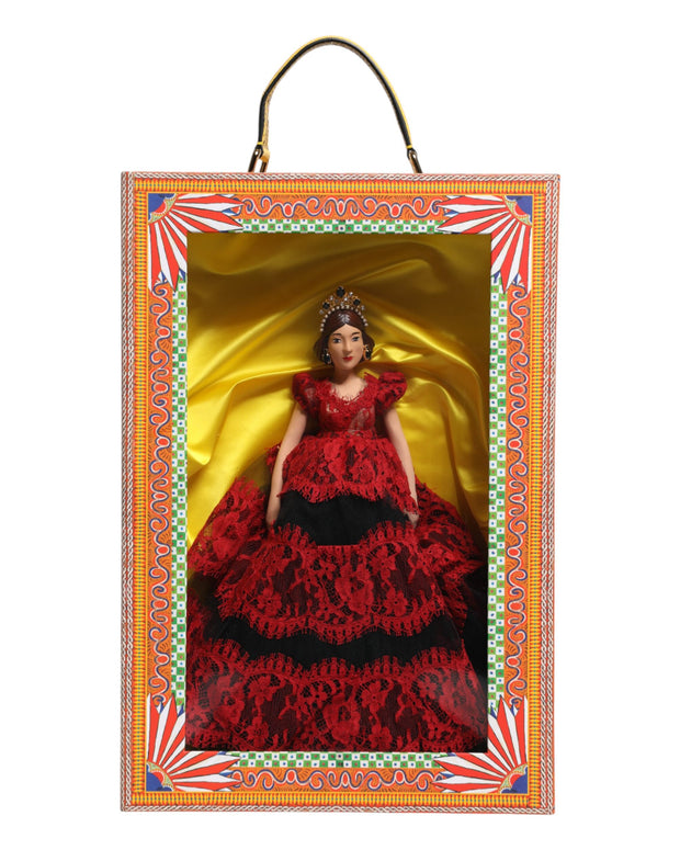 Red Dress Ceramic Porcelain Fashion Box Leather Sicily Dolls