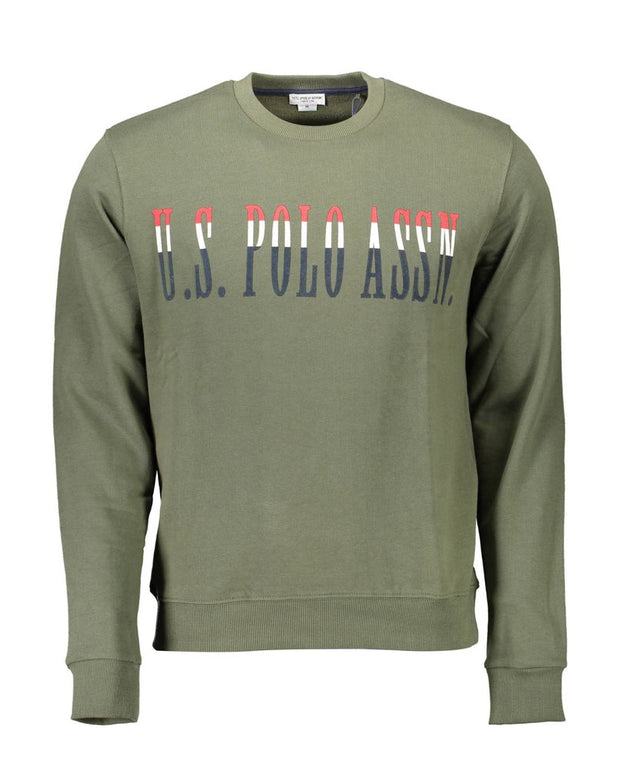 Green Cotton Men Sweater