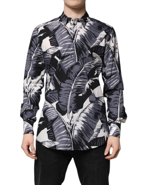 Multicolor GOLD Cotton Banana Leaf Print Shirt