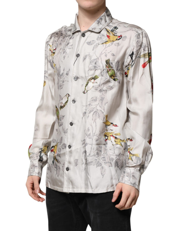 Multicolor Silk Printed Button Down Shirt