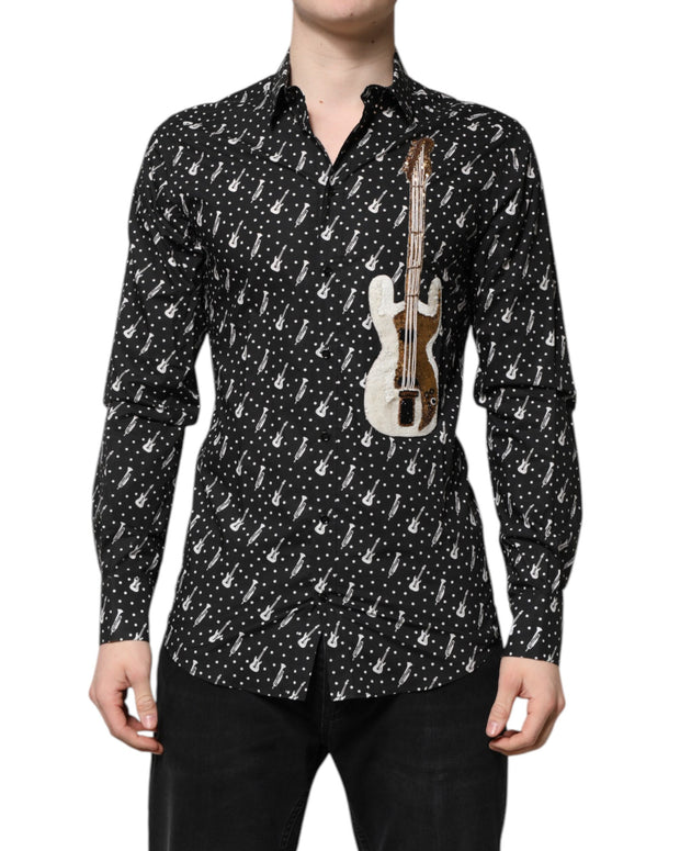Black GOLD Instrument Embellished Shirt