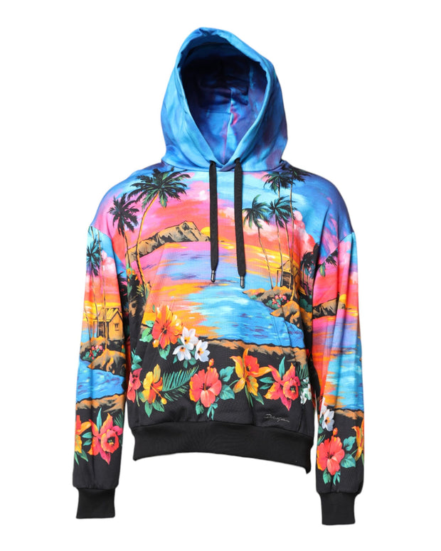 Multicolor Print Hooded Sweatshirt Sweater
