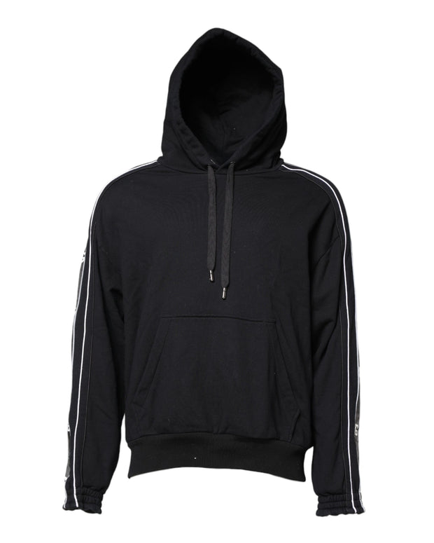 Black Cotton Logo Hooded Sweatshirt Sweater