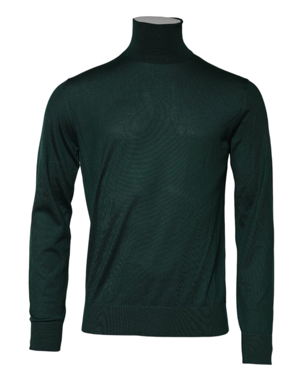 Green Cashmere Knitted Men Pullover Sweater