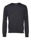 Gray Wool Logo Knitted Men Pullover Sweater