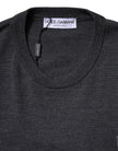 Gray Wool Logo Knitted Men Pullover Sweater
