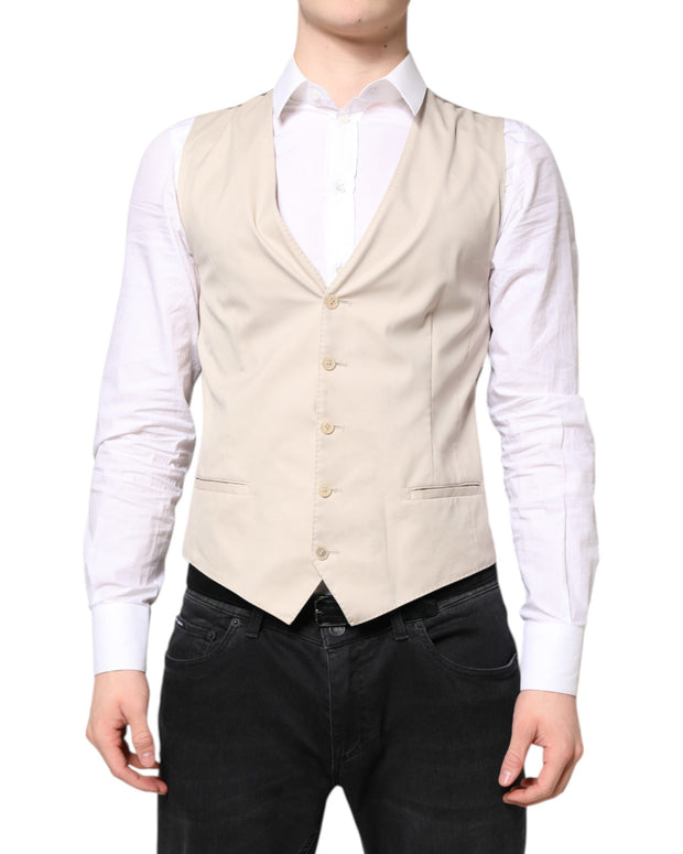 Beige Gray Dress Men Formal Waistcoat Vest
