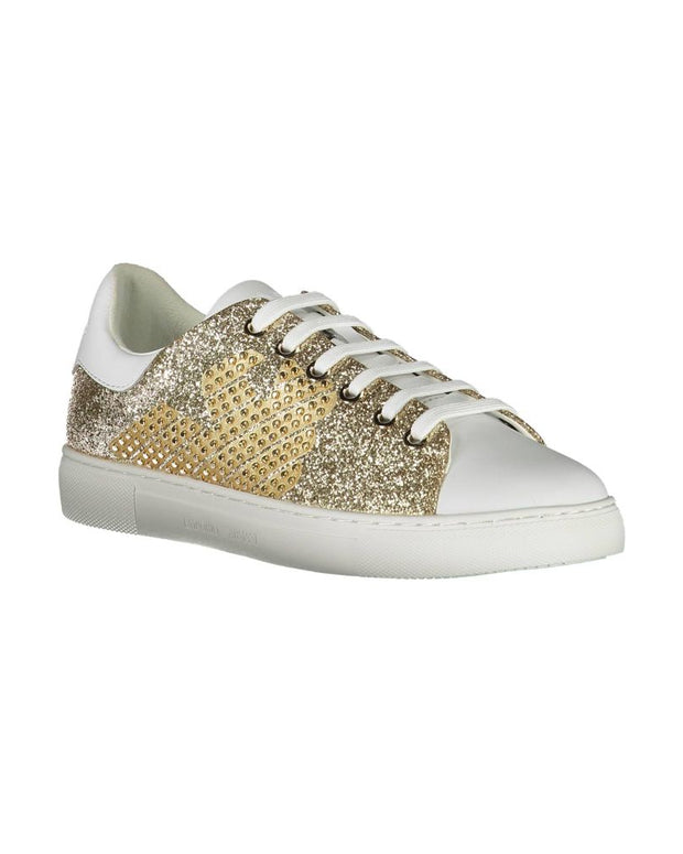 Gold Polyester Women Sneaker