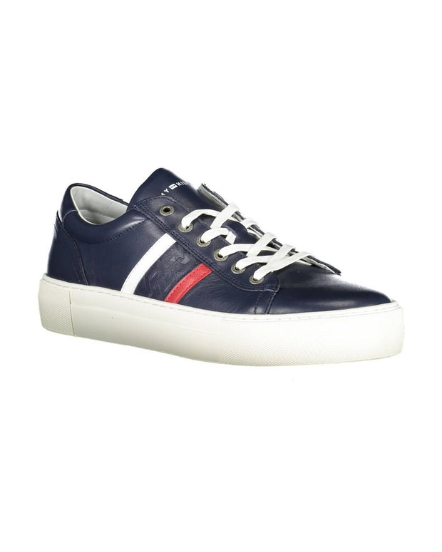 Blue Leather Men Sneaker
