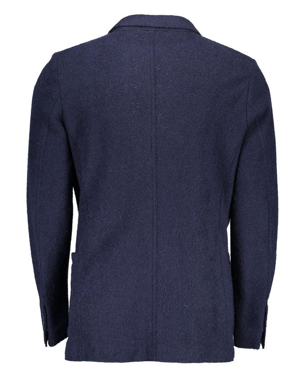 Blue Wool Men Jacket