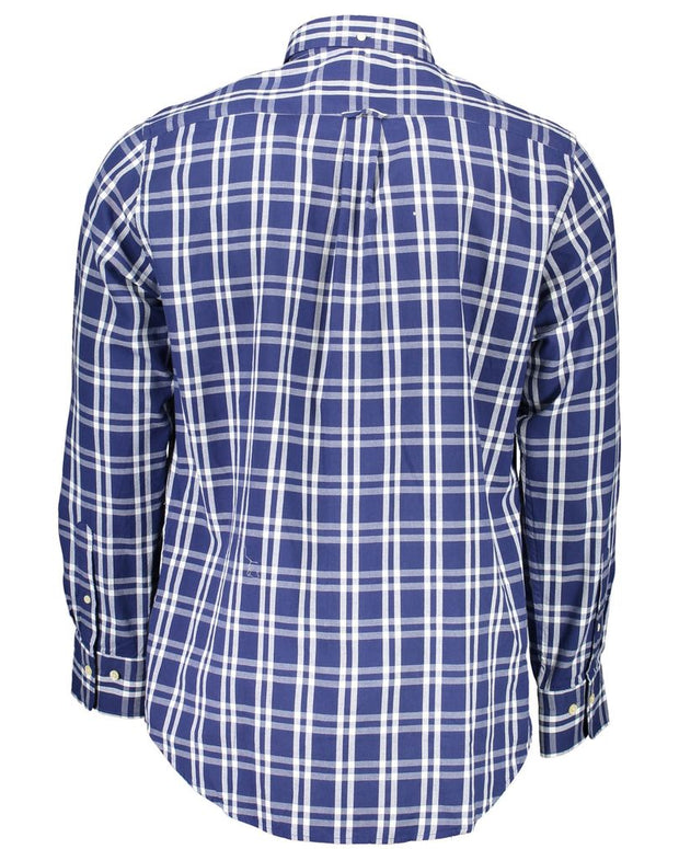 Blue Cotton Men Shirt