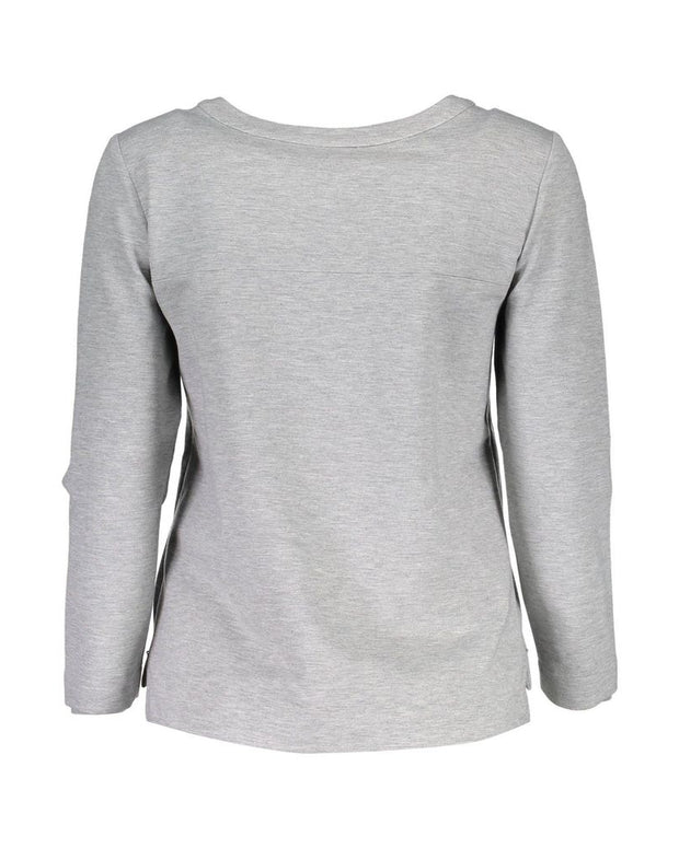 Gray Elastane Unisex Sweatshirt