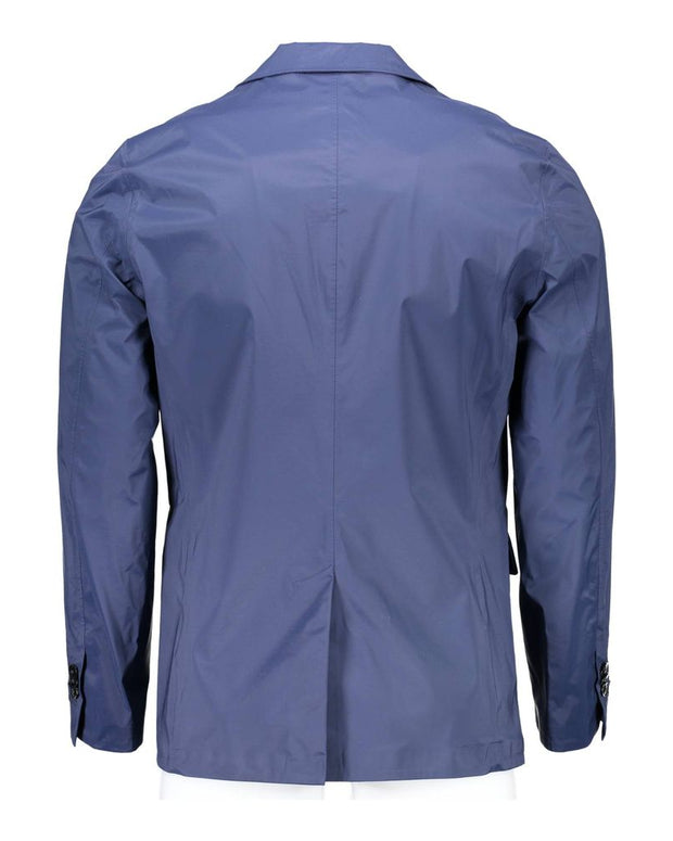 Blue Nylon Men Jacket