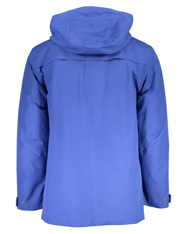 Blue Cotton Men Jacket