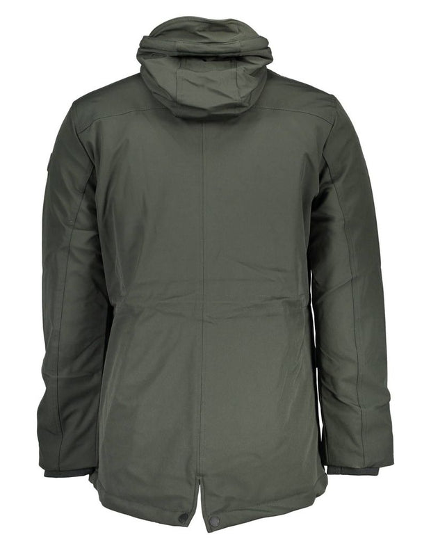Green Polyester Men Jacket