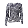 Blue Viscose Women Sweater