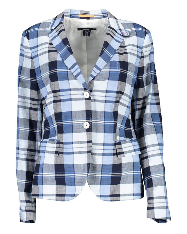 Light Blue Cotton Women Jacket