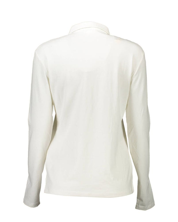 White Cotton Women Polo Shirt