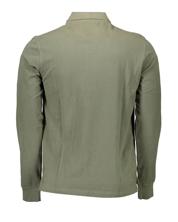 Green Cotton Men Polo Shirt