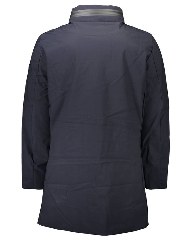 Blue Polyester Men Jacket