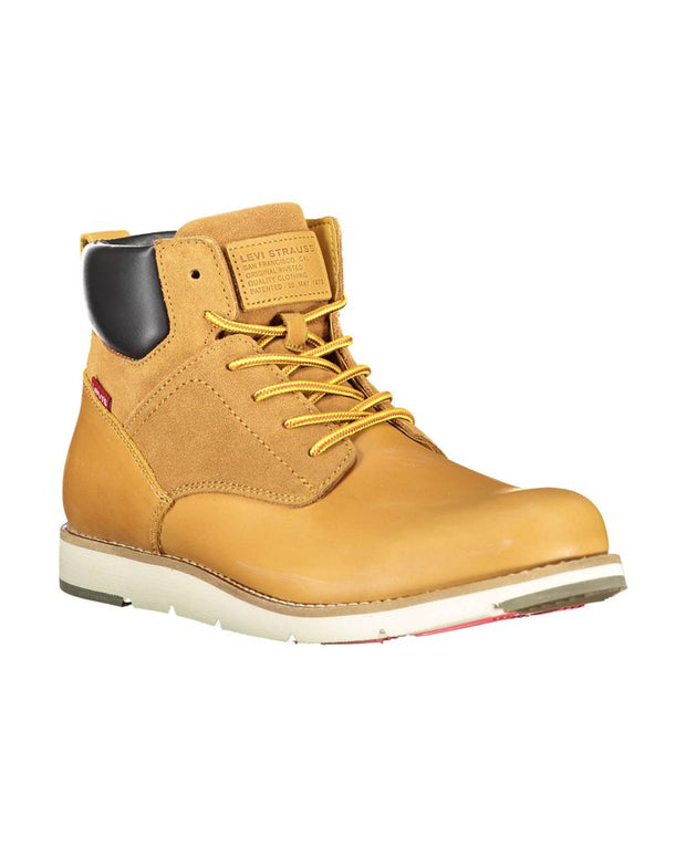 Beige Leather Men Boot