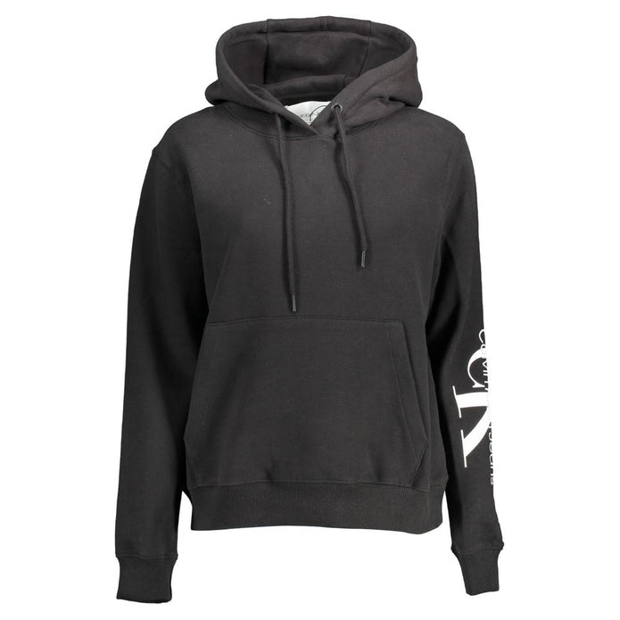 Black Cotton Women Sweatshirt