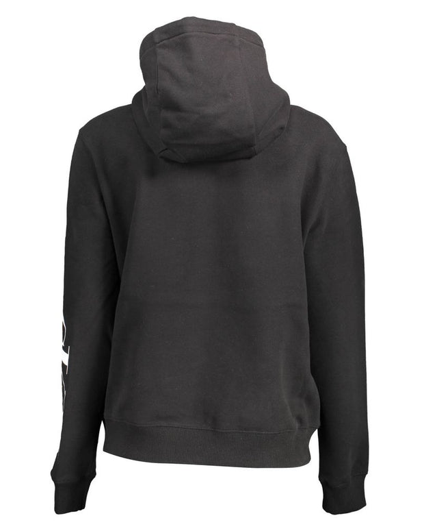 Black Cotton Women Sweatshirt