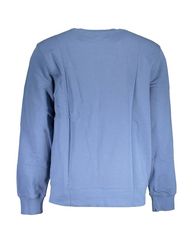 Blue Cotton Men Sweater