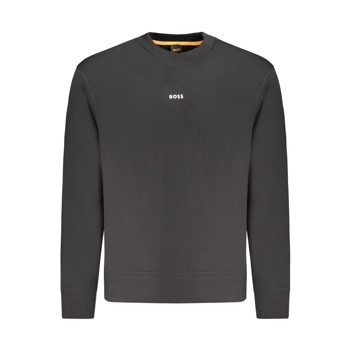 Black Cotton Men Sweater