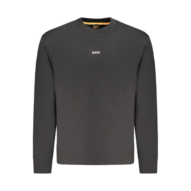 Black Cotton Men Sweater