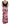 Pink Floral Print Long Maxi Sheath Dress