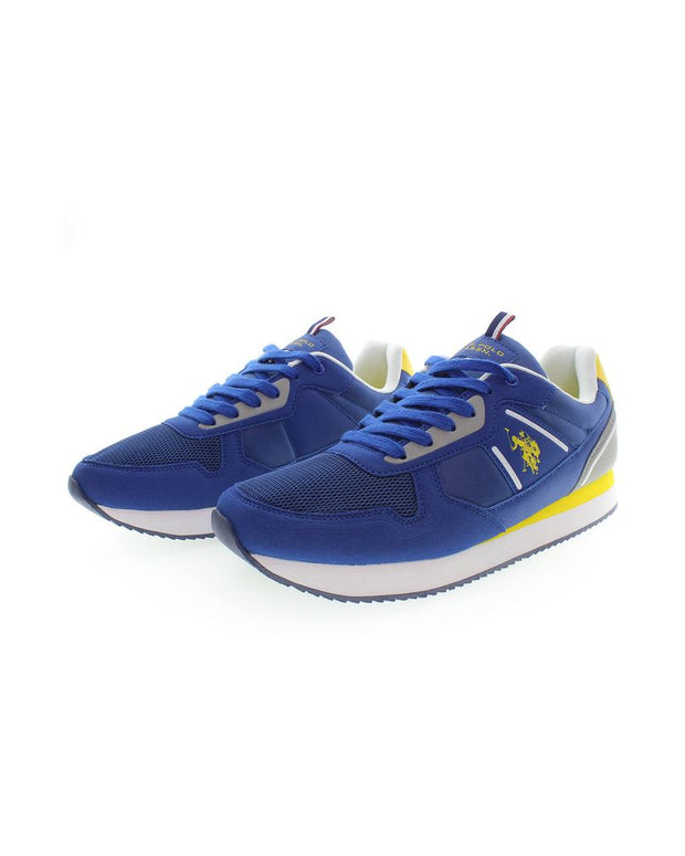 Blue Polyester Men Sneaker