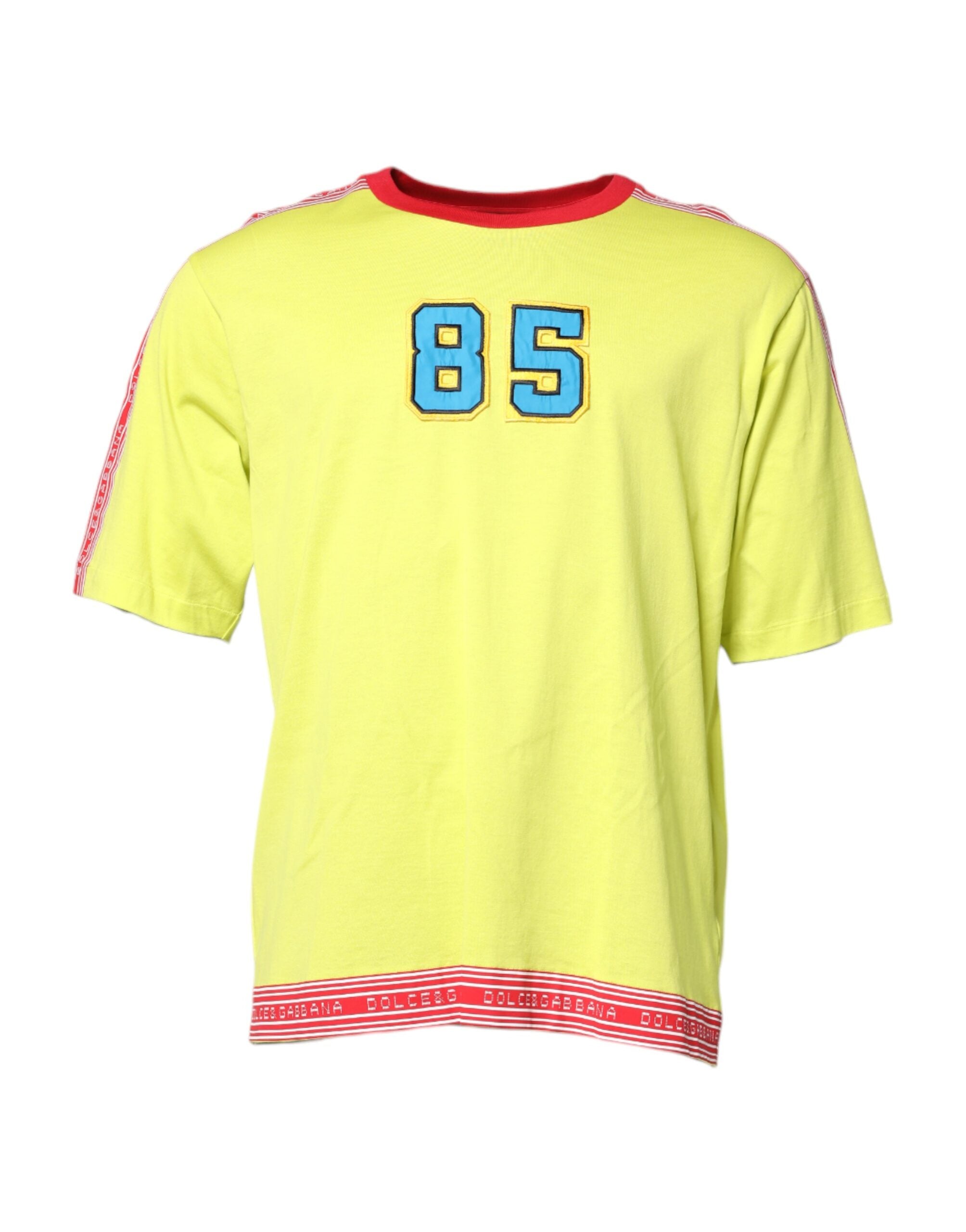 Green Cotton 85 Patch Crew Neck T-shirt