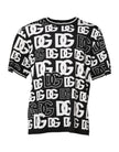 Black White Silk Knit DG Print T-shirt