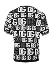 Black White Silk Knit DG Print T-shirt